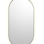 Bobrick B-104 2448.MBLK Pill Shaped Backlit LED Mirror, Matte Black